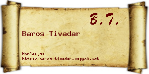Baros Tivadar névjegykártya