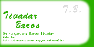 tivadar baros business card